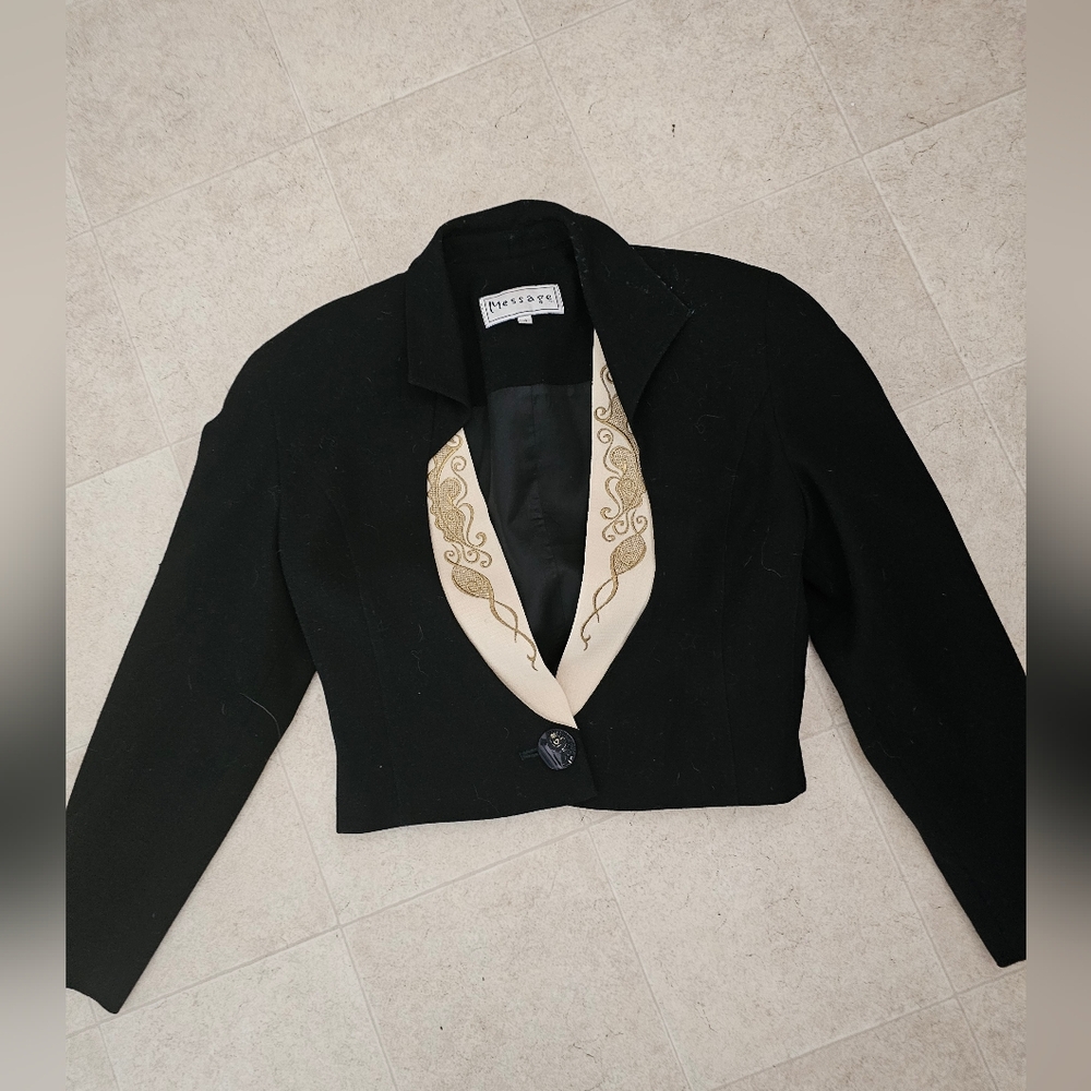 vintage Message brand cropped jacket sz 6 fits 6-10 EUC 1970-80's